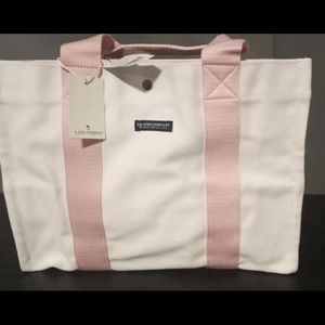 Island Company Large White and Pink Tote Bag